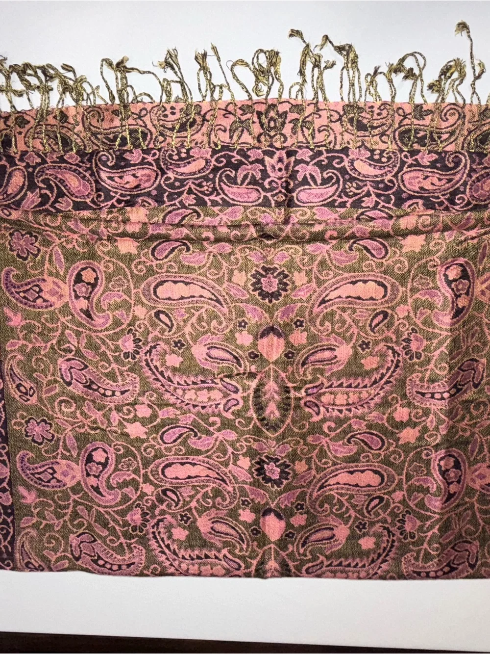 Pashmina Silk Pink Paisley Scarf - Women's Accessory